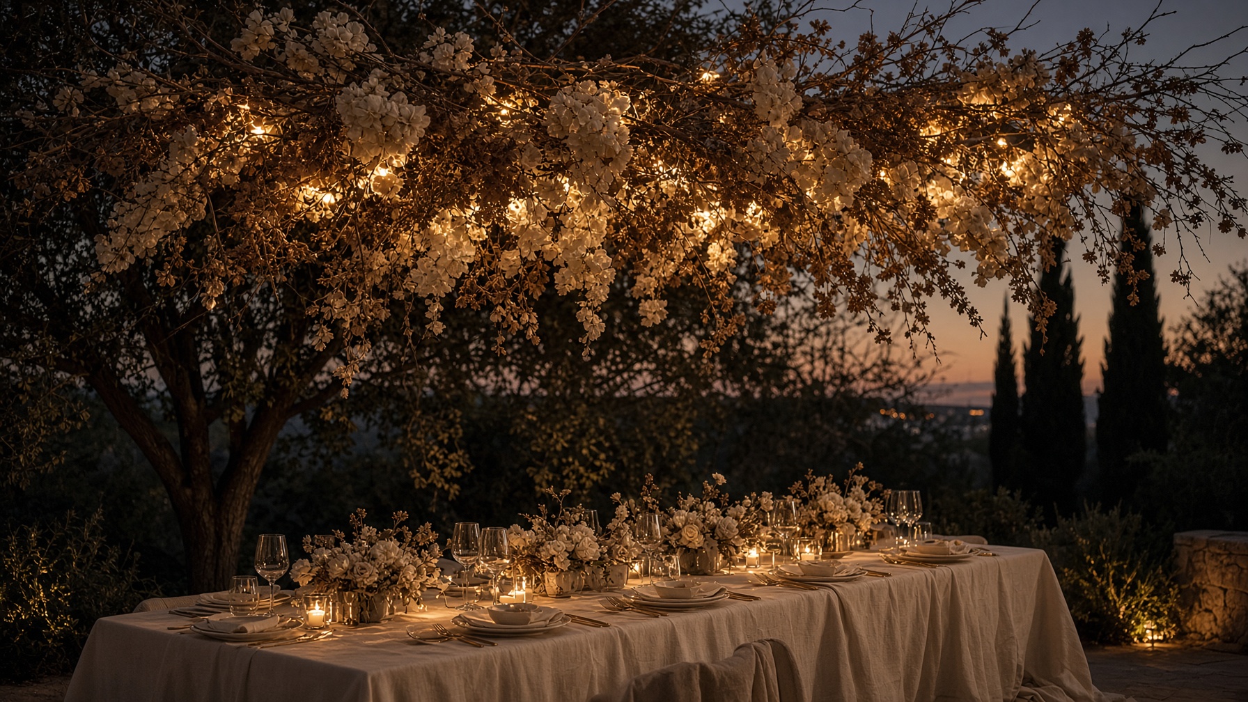 Hanging branch and light canopy