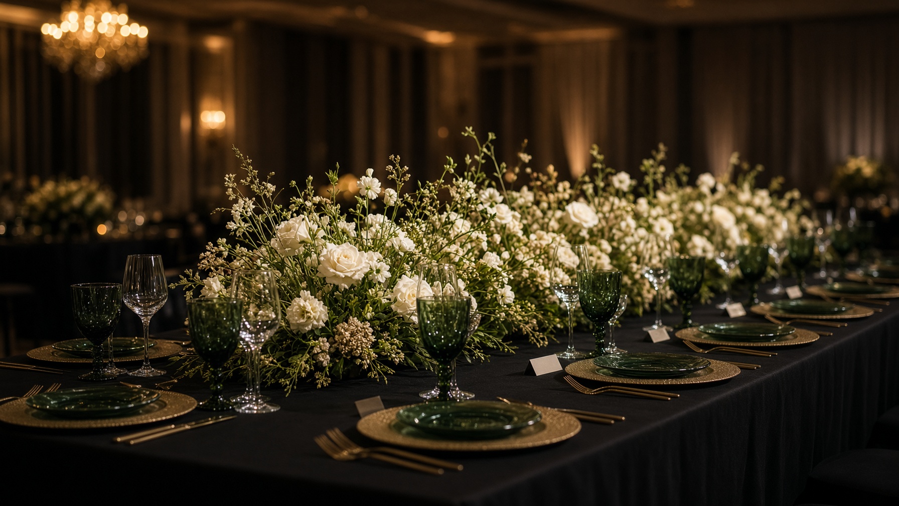 Gala tablescape with a floral meadow
